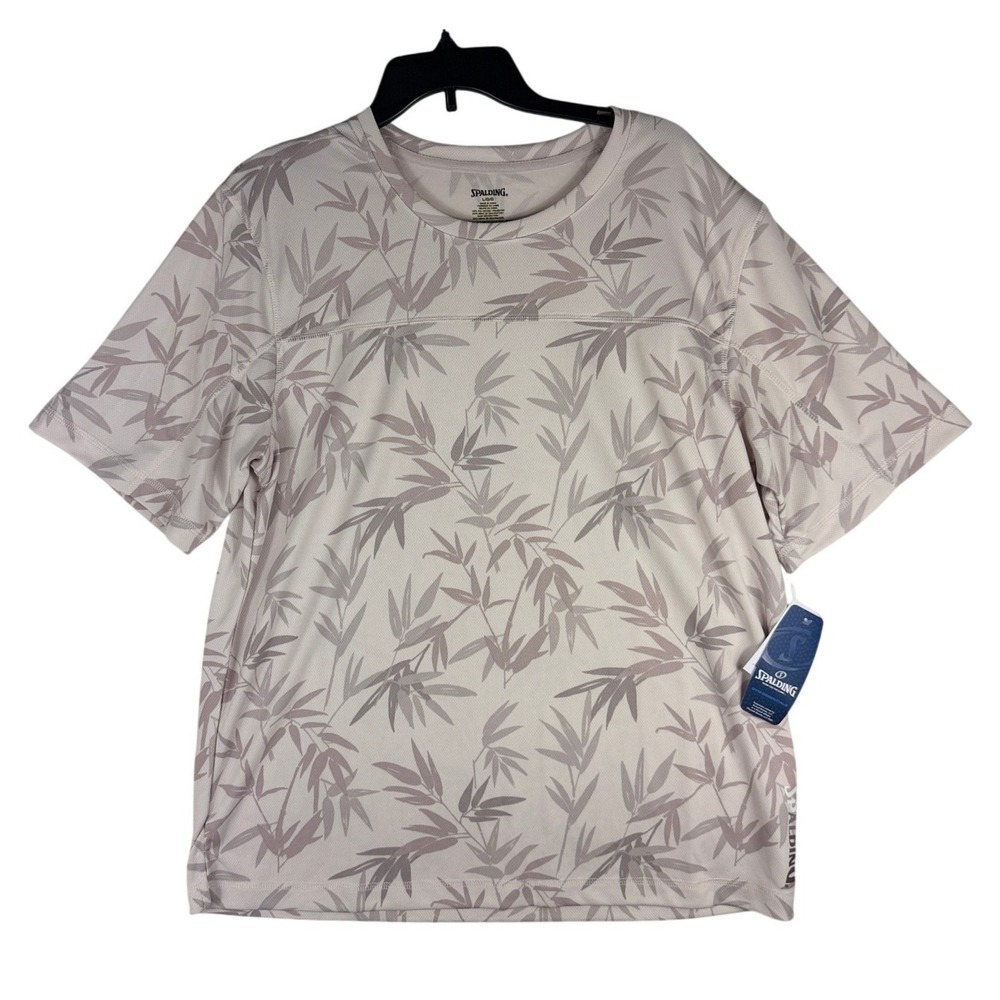 Spalding Mens Lilacash Bamboo Print Active T-Shirt RLG0002 Size Large NWT